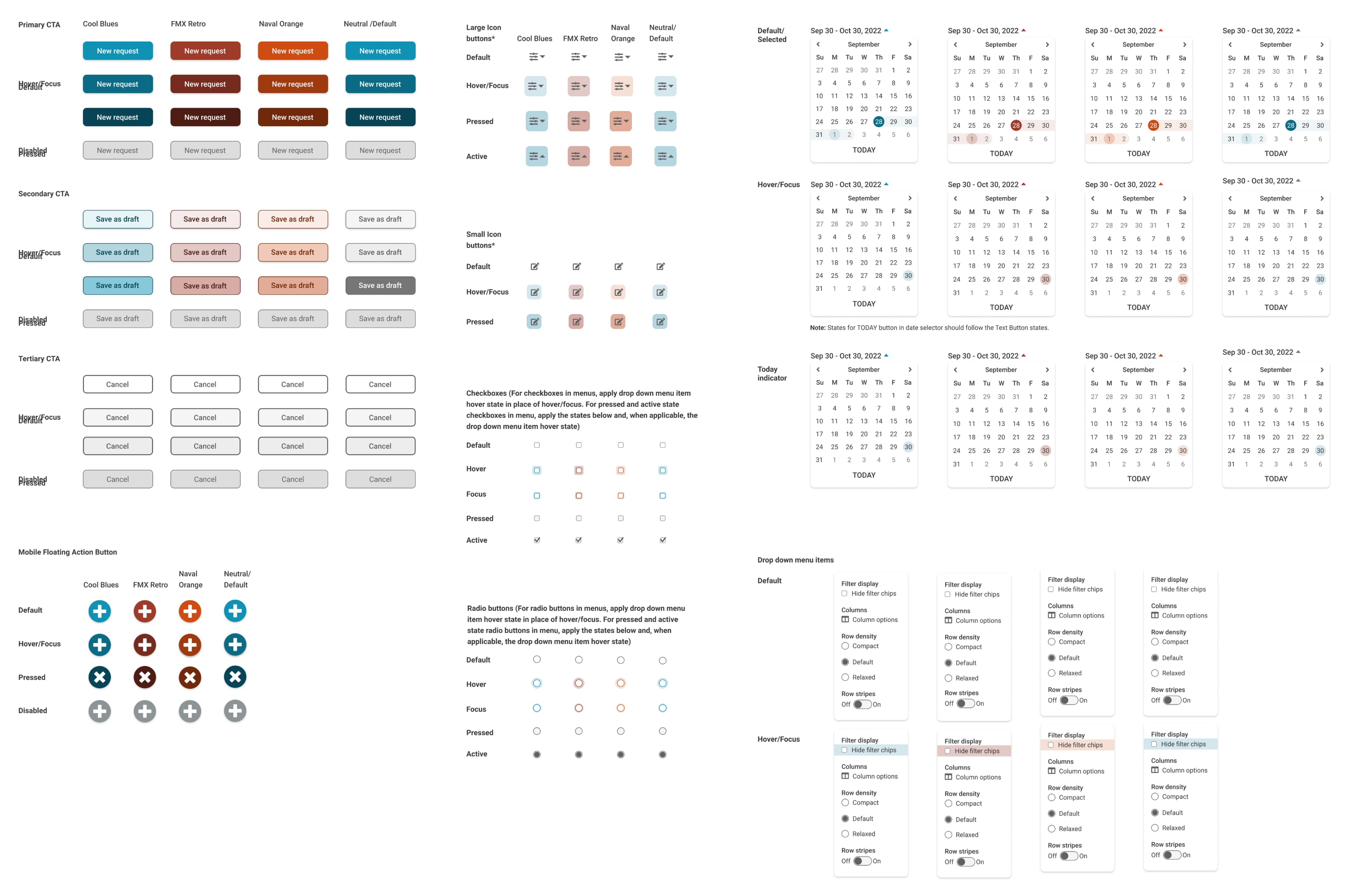 Example components from the product brand design guide.